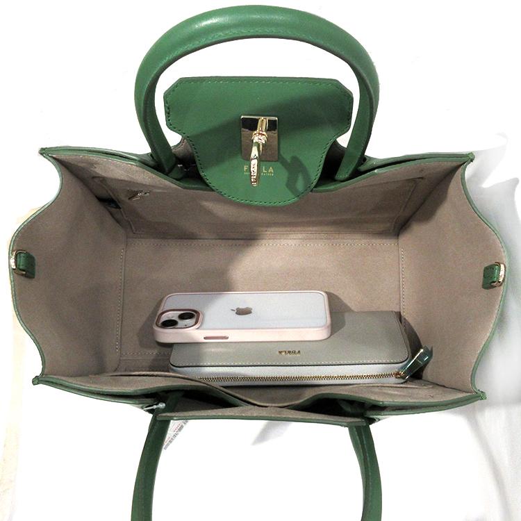 プレゼント フルラ FURLA トートバッグ ショルダー 2way GENESI Mサイズ レディース レザー 大容量 大きめ 肩掛け グリーン ブルー (t68)の画像