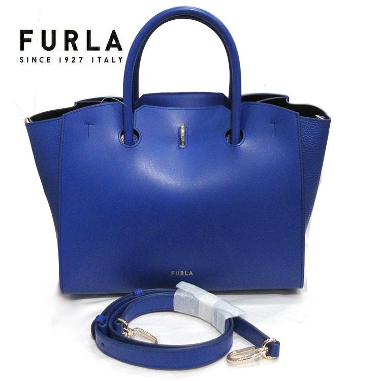 プレゼント フルラ FURLA トートバッグ ショルダー 2way GENESI Mサイズ レディース レザー 大容量 大きめ 肩掛け グリーン ブルー (t68)の画像