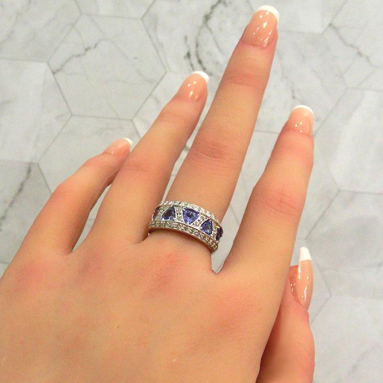 プレゼント タンザナイト リング 指輪 プラチナ PT900 ダイヤモンド 