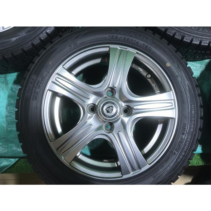 Weds 14x4.5JJ +45 PCD100 4H DUNLOP WM01 155/65R14 2018年製 