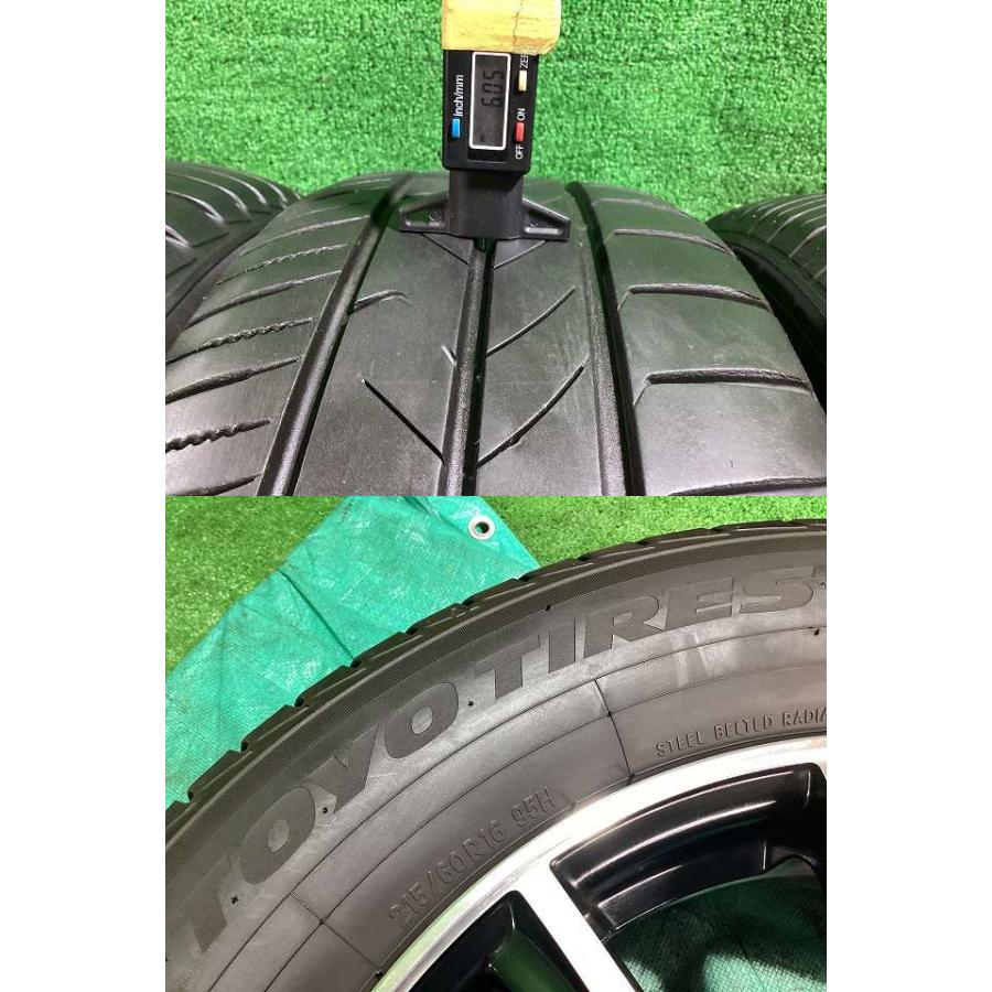 ■Grampus グランパス アルミホイール 16x6.5J 5x114.3 ET53 トーヨー トランパス 215/65R16 2011 トレッド内側コヒビあり 夏タイヤ 札幌 ウィンタートランパス 215/65R16インチ TOYO トーヨー ウィンター