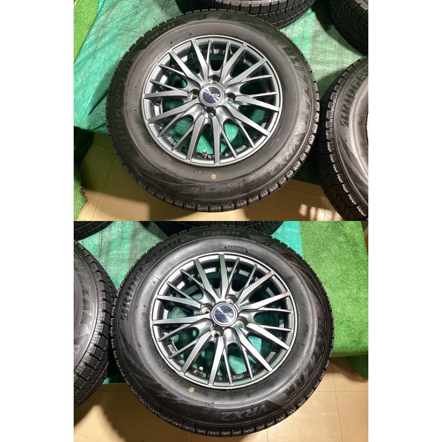 weds ravrion RM01 14x5.5JJ +38 4H PCD100 BS VRX2 175/70R14 21年製 スタッドレスタイヤ・アルミホイール 4本セット Y6 EMの画像