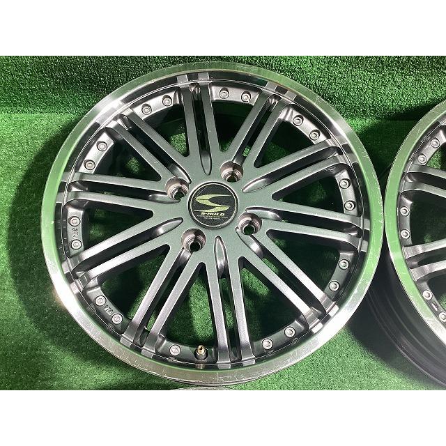 BADX S-HOLD 15インチアルミホイール 5J ＋45 4H PCD100 4本セット B0