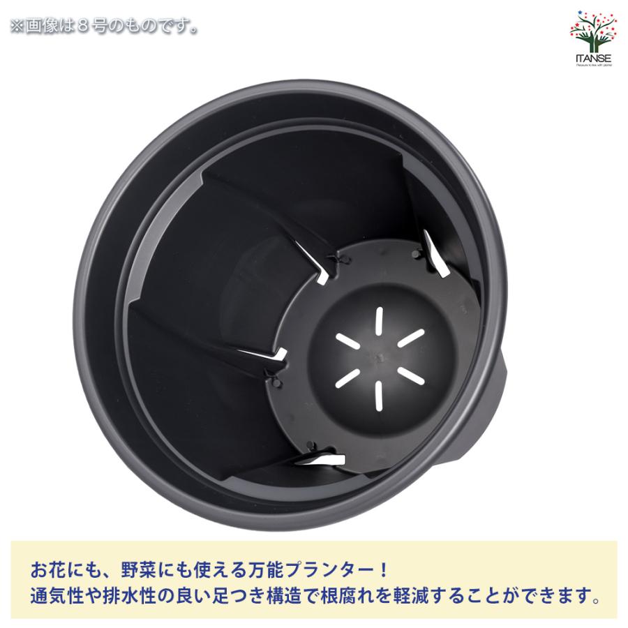 ITANSE 植木鉢 根っこつよし ブラック プラ鉢 3.5号4P/お買い得20個セット プランター かわいい おしゃれ 植木鉢_1
