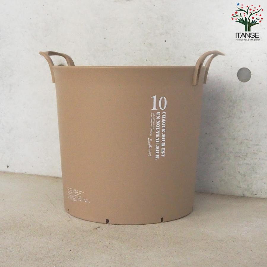 ITANSE ハンドリーポット ブラウン 10号 資材 /お買い得3個セット 植木鉢 鉢植え 鉢 取っ手 おしゃれ 野菜 花 イタンセ公式の画像