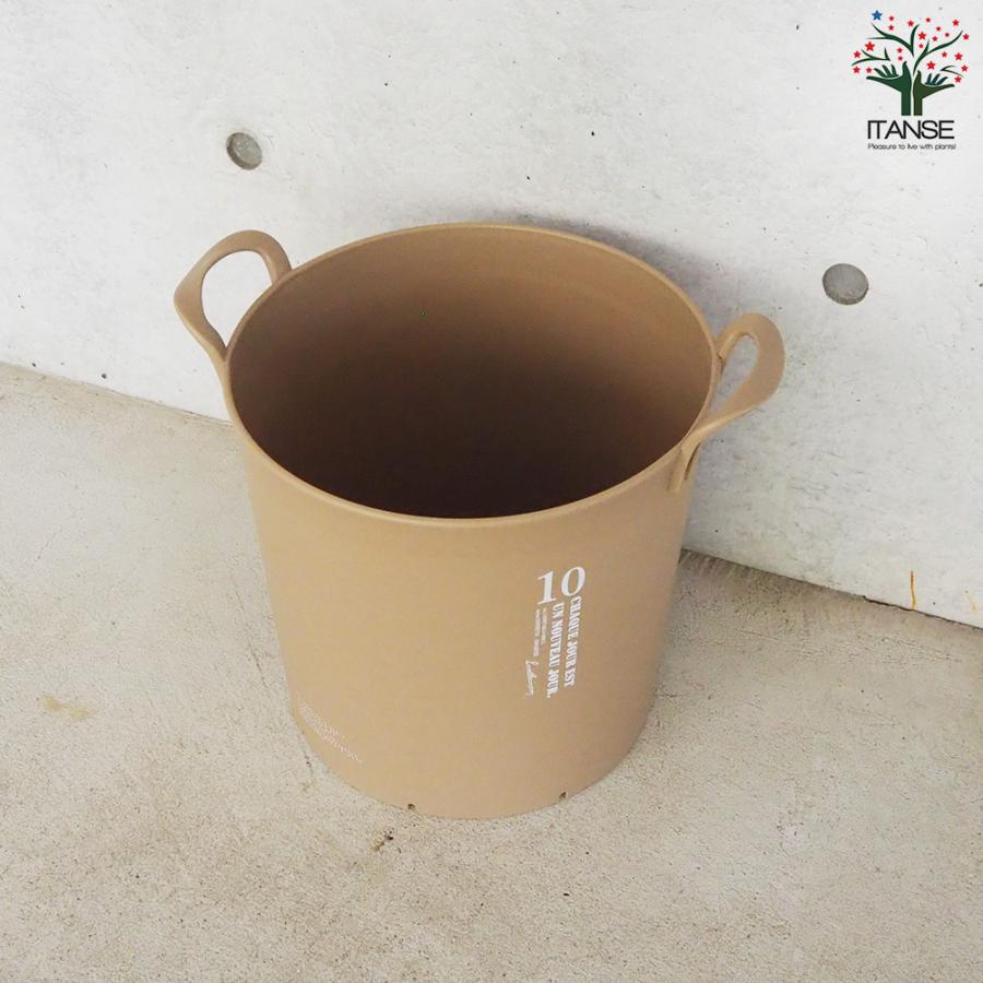ITANSE ハンドリーポット ブラウン 10号 資材 /お買い得3個セット 植木鉢 鉢植え 鉢 取っ手 おしゃれ 野菜 花 イタンセ公式の画像