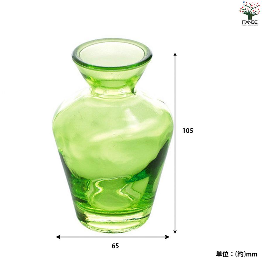 ITANSE 小さなガラス花瓶 タイニーLサイズ(No.3) 色：グリーン 資材 /お買い得24個セット 花瓶 イタンセ公式_2