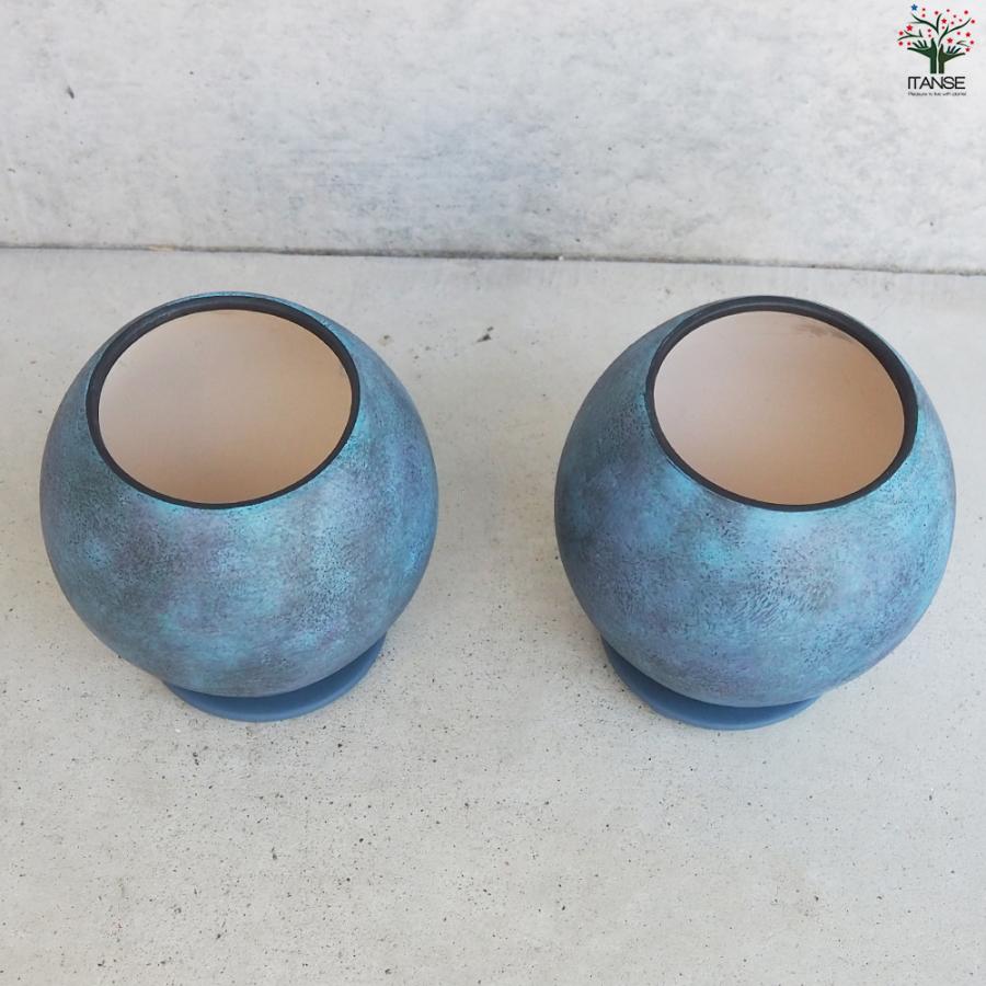 ITANSE 皿付陶器鉢 彩色焼磁 ダークブルー 資材 17cm/お買い得5個セット 植木鉢 鉢 鉢植え 陶器 おしゃれ 北欧 焼磁 イタンセ公式 ITANSE 資材 植木鉢 鉢 鉢植え おしゃれ 北欧 焼磁 0cm