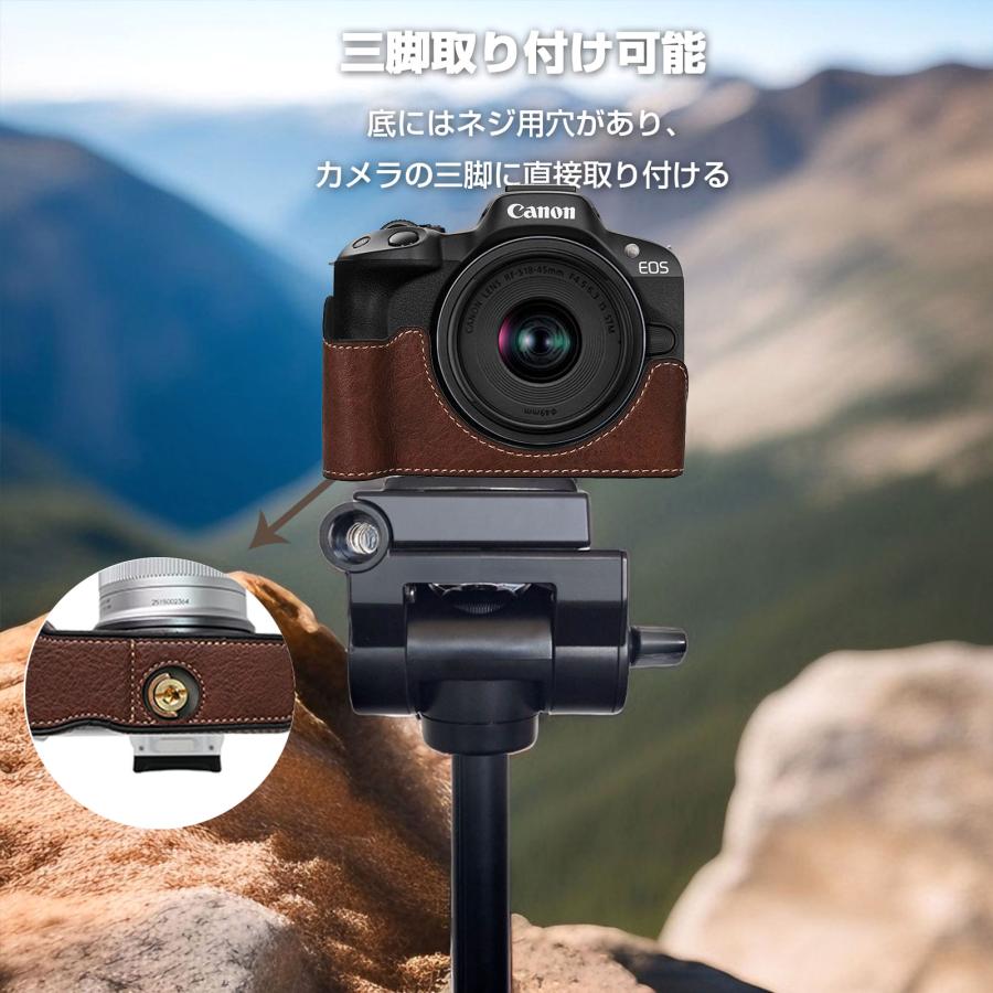 キャノン用 Canon EOS R50用 カメラハーフケース カメラケース PU