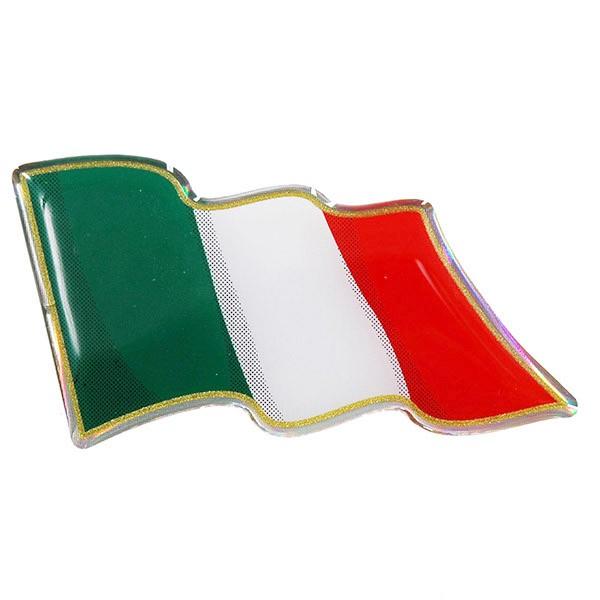 イタリア国旗3dステッカー はためき型 激安店舗
