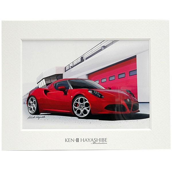 アルファロメオ（ALFA ROMEO） 4C(レッド)イラストレーション by林部