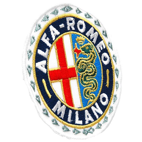 アルファロメオ（ALFA ROMEO） MILANOエンブレムワッペン(白枠/80mm