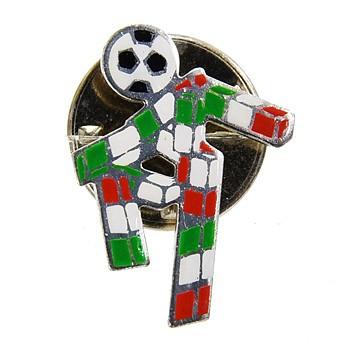 FIFAサッカーワールドカップ1990イタリア大会公式グッズ（チャーム）希少品 サッカーワールドカップ ITALIA 90ピンバッジ-スターリングシルバー
