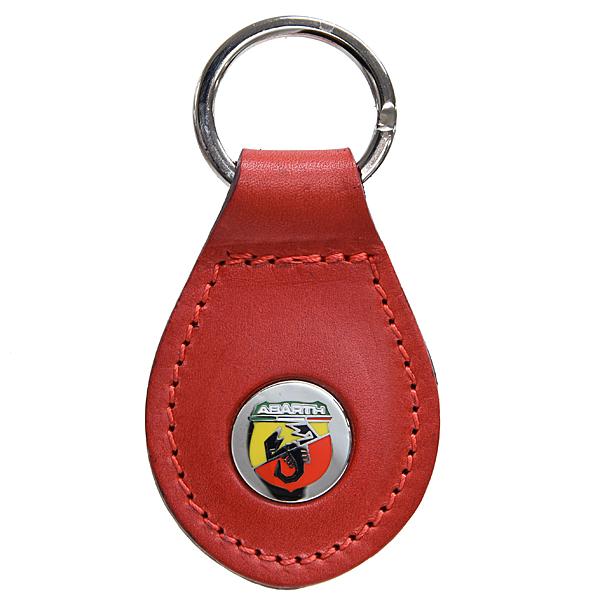 アバルト（ABARTH） Newエンブレムレザーベースキーリング(レッド