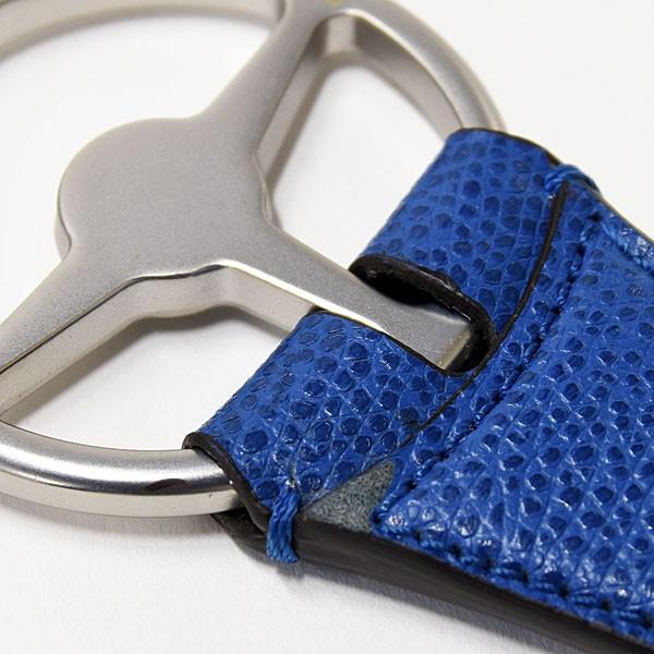 非売品レア　フェラーリ　レザー小物 Ferrari フェラーリ純正 レザーキーリング(ブルー) 19995