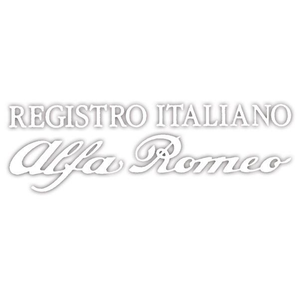 REGISTRO ITALIANO Alfa Romeoロゴステッカー(切り文字タイプ/ホワイト)　20378｜itazatsu