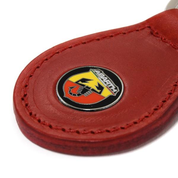 アバルト（ABARTH） Newブラックエンブレム レザーベースキーリング