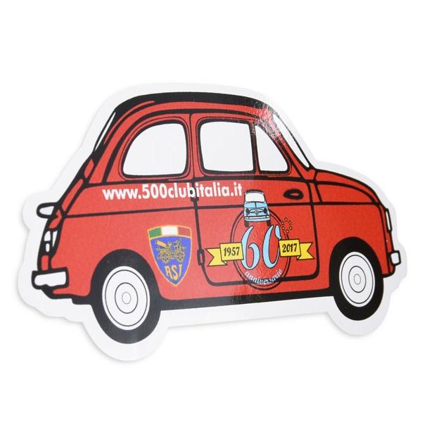 フィアット 500 60周年メモリアルステッカー by FIAT 500 CLUB ITALIA　20452｜itazatsu｜02