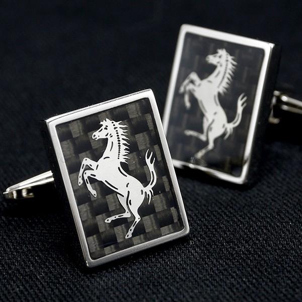 「フェラーリ」・カフスボタン 新品未使用商品 Ferrari（フェラーリ） フェラーリ純正 カーボンカフス 22639
