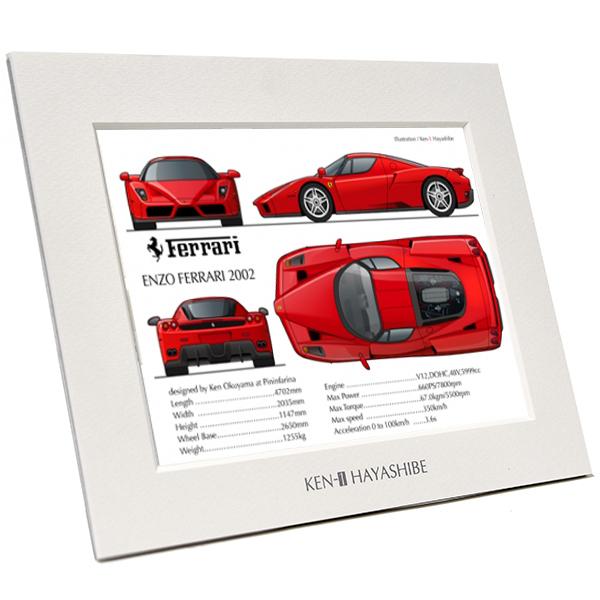 Ferrari（フェラーリ） Enzo Ferrari Specsイラストレーションby 林部