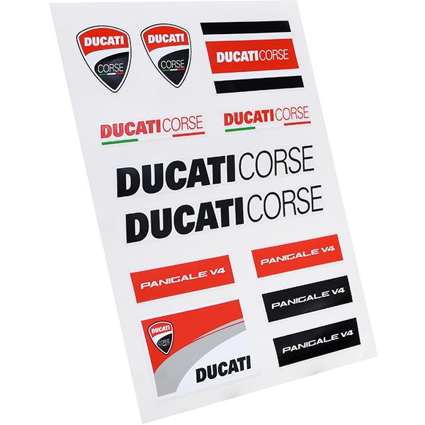 ドゥカティ純正 ステッカーセット-DUCATI CORSE 3- ドレスアップ用品 DUCATI CORSE ドゥカティ ステッカー 2枚セット ブラック