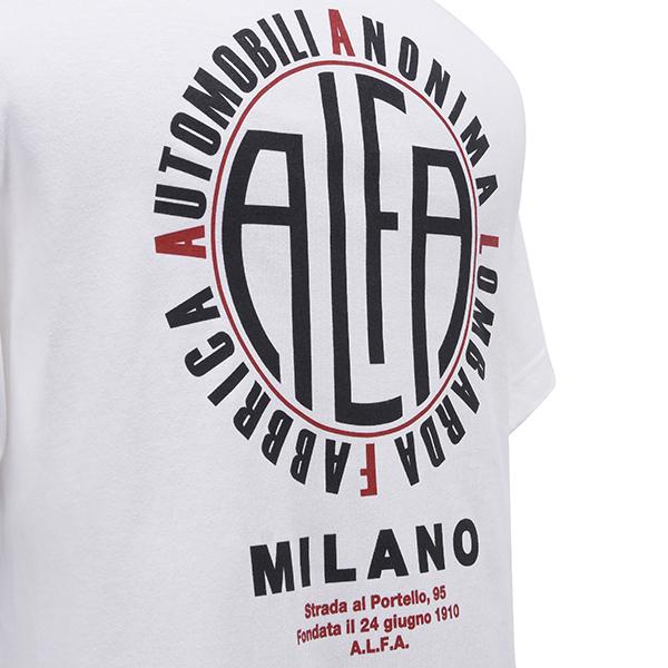アルファロメオ（ALFA ROMEO） A.L.F.A. MILANO Tシャツ(ホワイト