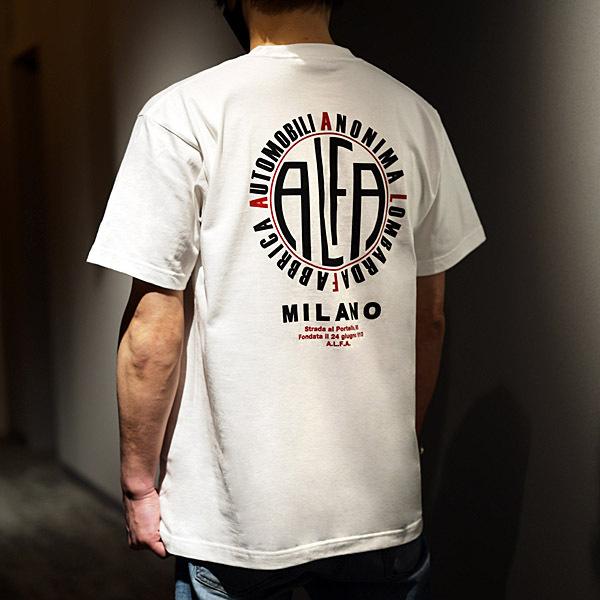 おけ アルファロメオ（ALFA ROMEO） A.L.F.A. MILANO Tシャツ(ホワイト