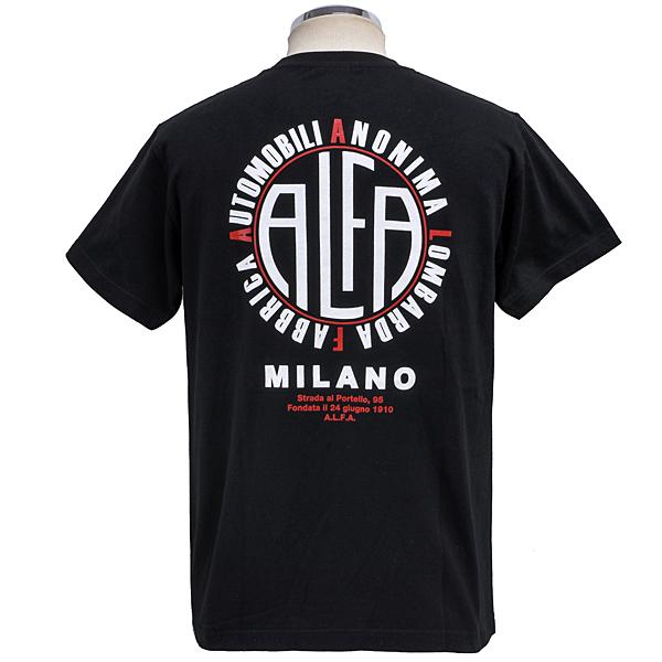 アルファロメオ A.L.F.A. MILANO Tシャツ(ブラック)　24383｜itazatsu