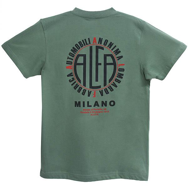 アルファロメオ（ALFA ROMEO） A.L.F.A. MILANO Tシャツ(ヴェルデピノ