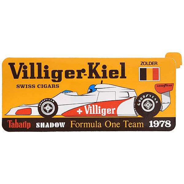 VILLIGER TABATIP SHADOW DN9 F1 TEAM ZOLDER GP 1978オリジナルステッカー 24587 ...
