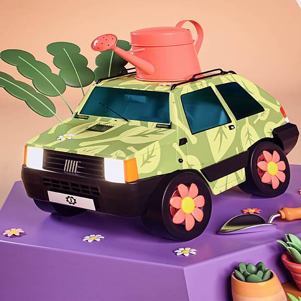 Garage Italiaオフィシャル フィアットPANDA Living 4X4ポスター(Florist)　24601 | FIAT | 01