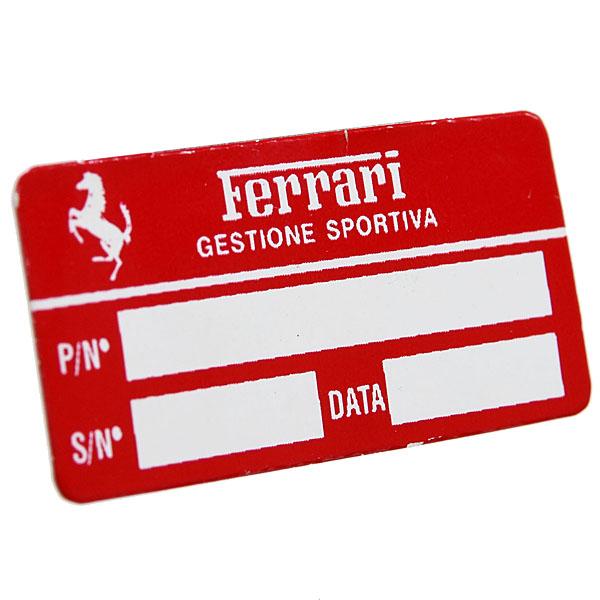 Ferrari（フェラーリ） フェラーリ純正GESTIONE SPORTIVA製造番号記載