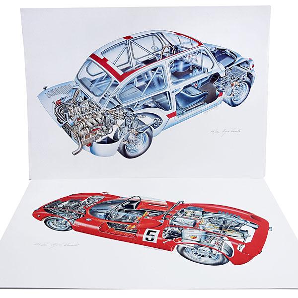 アバルト（ABARTH） RIA(REGISTRO STORICO ITALIANO ABARTH)リトグラフ