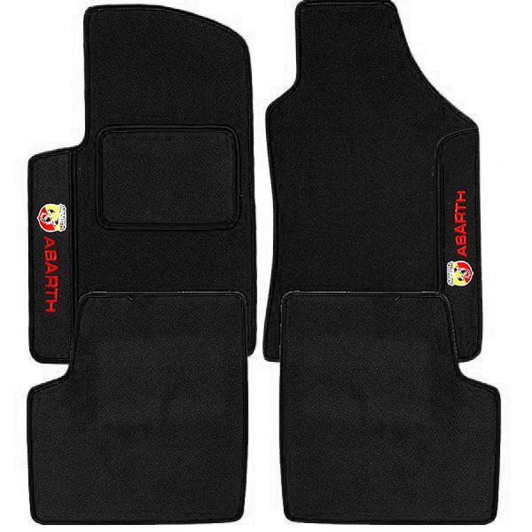 新品ABARTH 右ハンドル用フロアマット 595 イタリア製 ABARTH 純正 595フロアマット / 右ハンドル （ブラック×ブラック