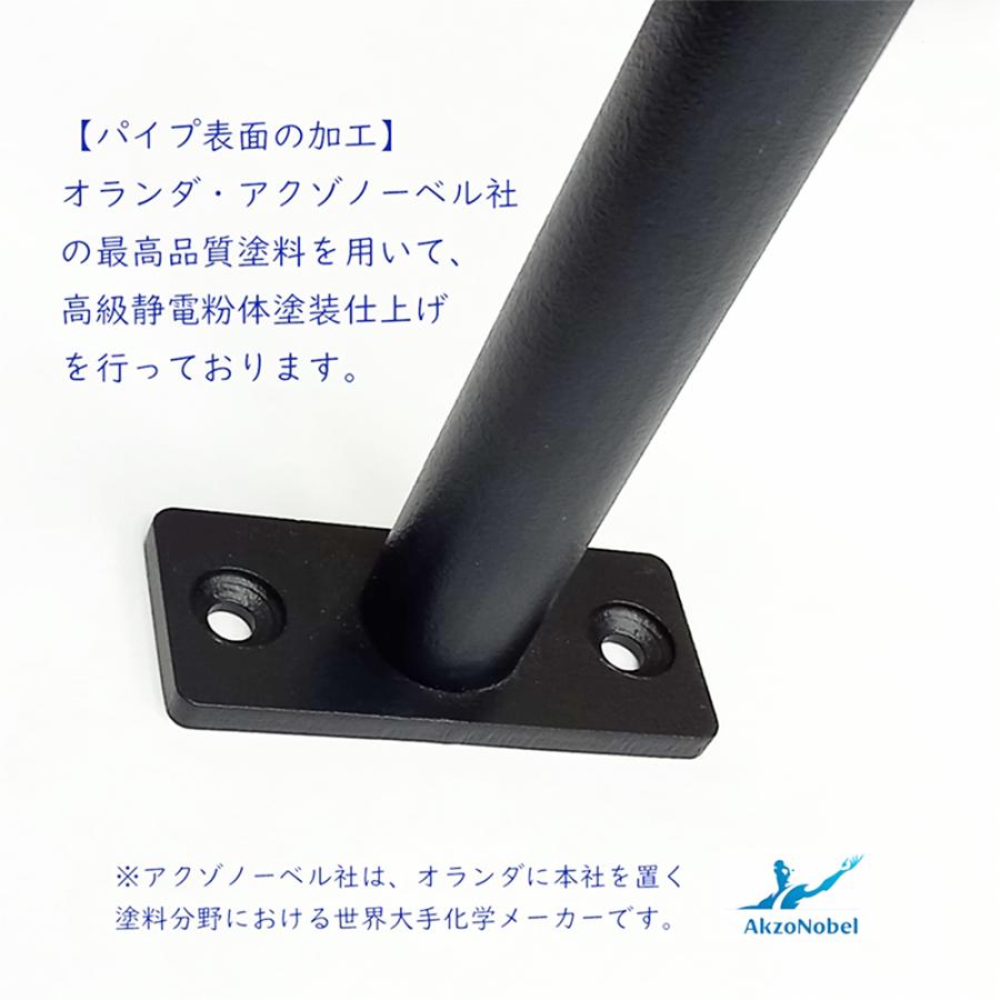 HP3-E1820】アイアンバー 182cm E型 ハンガーパイプ 3点支持 室内
