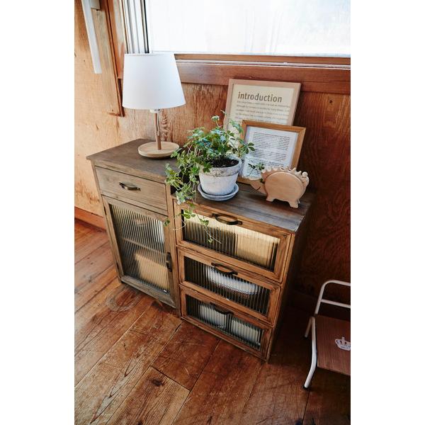 ガラスキャビネット CCR-108 トレノ 木製 天然木 レトロ おしゃれ 北欧 チェスト キャビネット シンプル 食器棚 ガラス扉付 ナチュラル 収納 ヴィンテージ | 東谷 | 05