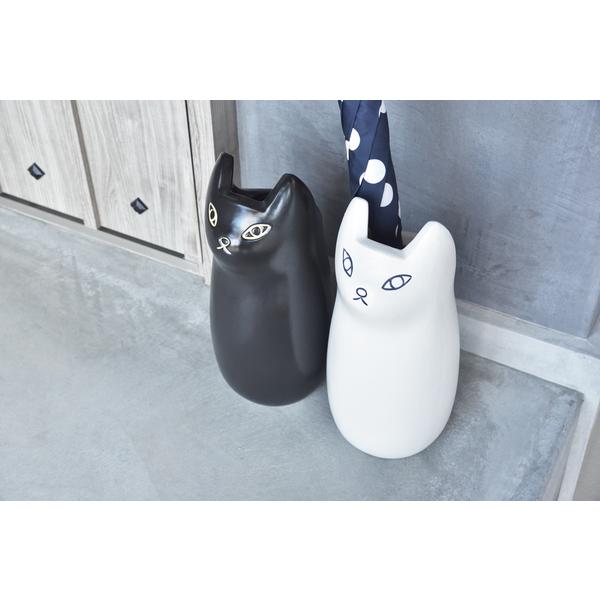 傘たて CLY-13 玄関 猫 ねこ 傘 雨 エントランス スタンド 陶器 玄関収納 ブラック ホワイト ブラウン 花瓶 フラワーベース | 東谷 | 16