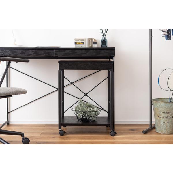 デスクワゴン END-330 サイドチェスト キャスター付きワゴン サイドテーブル 引出し付き ナイトテーブル | 東谷 | 09