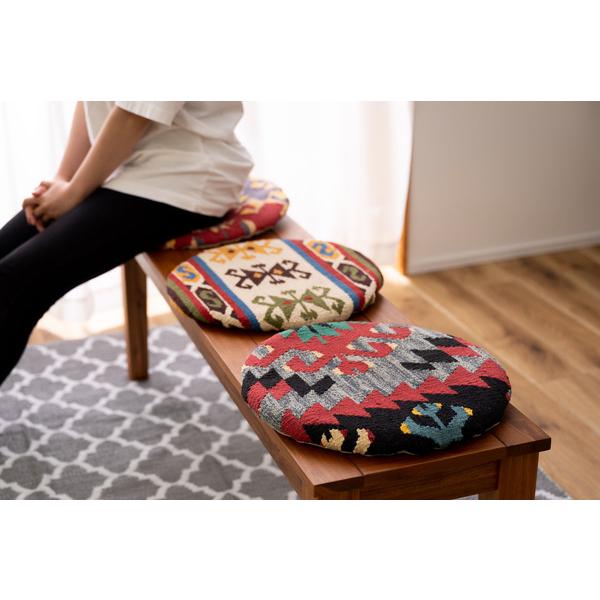 キリム シートクッション FAB-003 オルテガ デザイン 柄 模様 椅子用 コットン 座布団 | 東谷 | 17