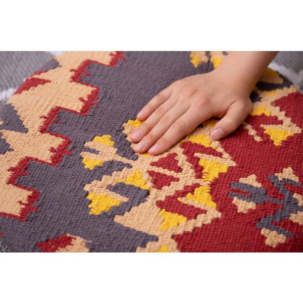 キリム シートクッション FAB-003 オルテガ デザイン 柄 模様 椅子用 コットン 座布団 | 東谷 | 18