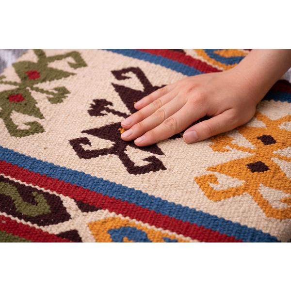 キリム シートクッション FAB-003 オルテガ デザイン 柄 模様 椅子用 コットン 座布団 | 東谷 | 20