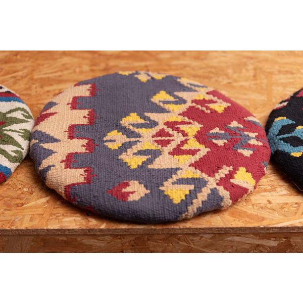 キリム シートクッション FAB-003 オルテガ デザイン 柄 模様 椅子用 コットン 座布団 | 東谷 | 11