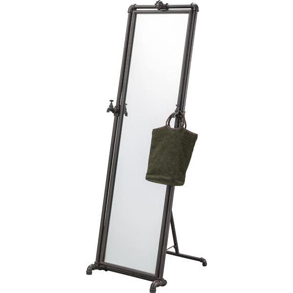 スタンドミラー FAC-71  姿見 全身 鏡 シンプル パイプ風 飛散防止ミラー 玄関 全身かがみ 自立式 | 東谷 | 02