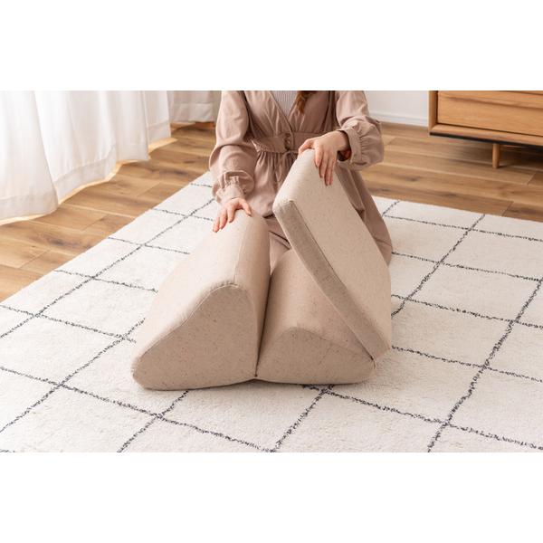 TV枕 L サイズ FCC-121 2WAY 省スペース ごろ寝クッション イス クッション 座椅子 折り畳み リビング シンプル 一人暮らし ベージュ ブラウン | 東谷 | 17