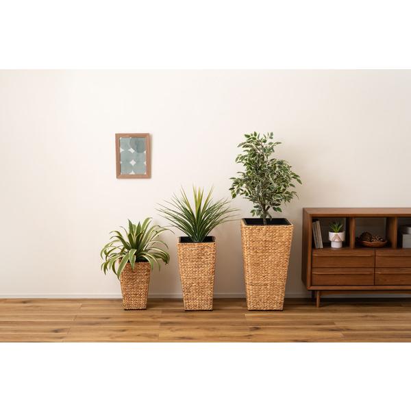 プランター角ハイタイプ GRNB-53S 鉢入れ アジアン 観葉植物 植物 ウォーターヒヤシンス 雑貨 インテリア 室内 編み かご 角型 5号用 | 