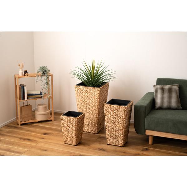 プランター角ハイタイプ GRNB-53S 鉢入れ アジアン 観葉植物 植物 ウォーターヒヤシンス 雑貨 インテリア 室内 編み かご 角型 5号用 |  | 13