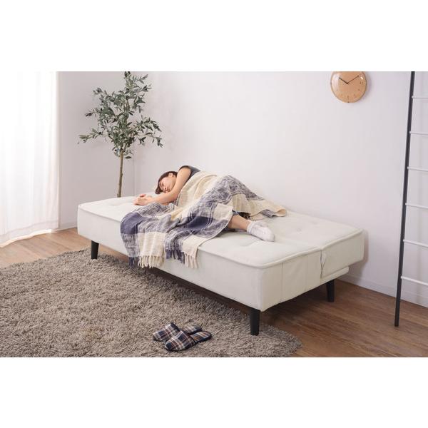 ソファベッド  GS-5 ソファ ベッド 2WAY 2人掛け ローソファ ロータイプ可 アームレス ファブリック 3段階リクライニング ポケット付き【送料別途見積】 | 東谷 | 13