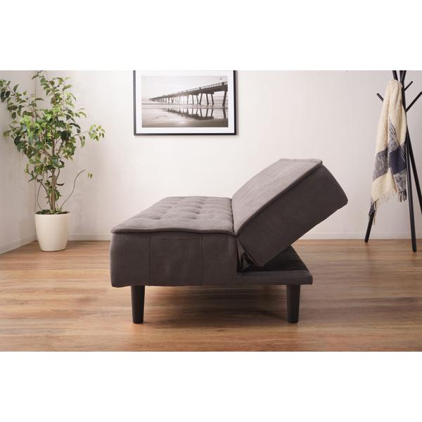 ソファベッド  GS-5 ソファ ベッド 2WAY 2人掛け ローソファ ロータイプ可 アームレス ファブリック 3段階リクライニング ポケット付き【送料別途見積】 | 東谷 | 17