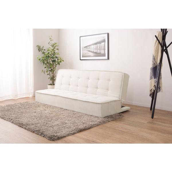 ソファベッド  GS-5 ソファ ベッド 2WAY 2人掛け ローソファ ロータイプ可 アームレス ファブリック 3段階リクライニング ポケット付き【送料別途見積】 | 東谷 | 18