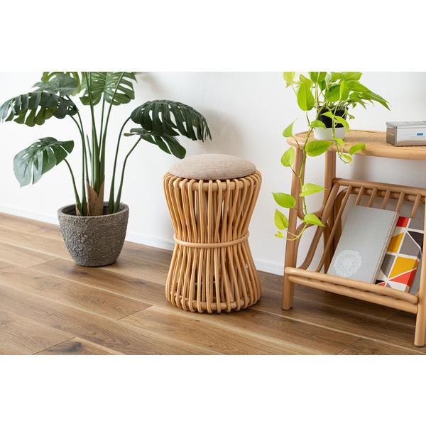 ラウンドスツール GUY-260NA ラタン 籐 円 丸 ラウンド サークル 天然ラタン リゾート 北欧 ナチュラル クッション 店舗 カフェ ラウンジ ロビー ホテル 法人 | 東谷 | 10